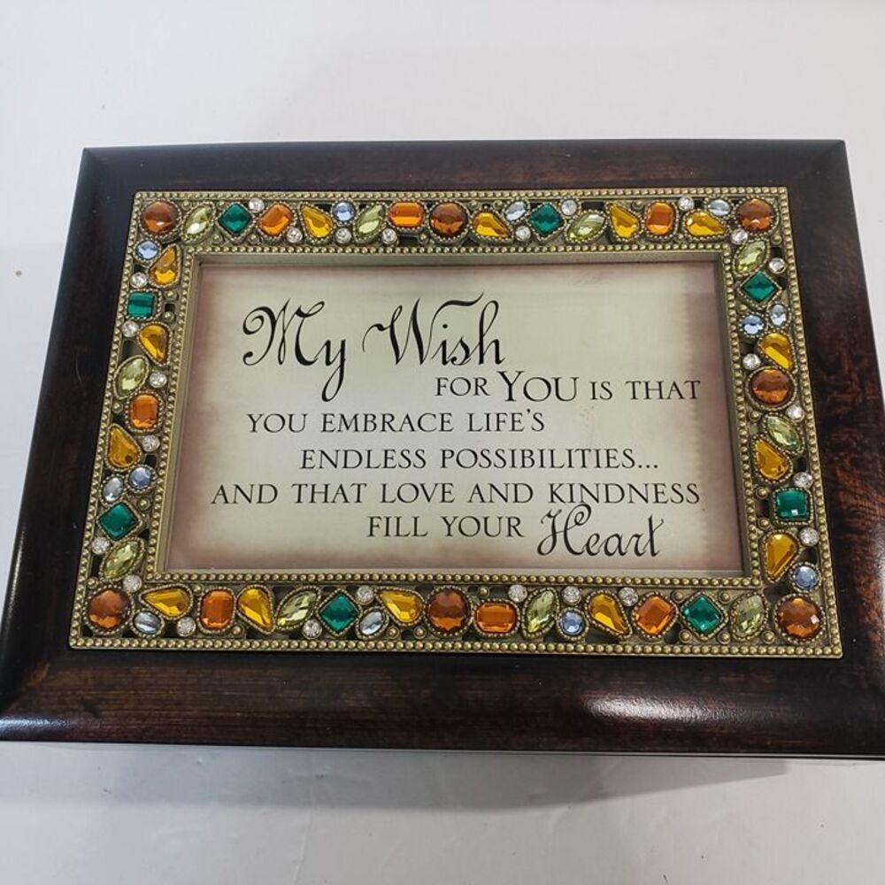 Deluxe Jeweled Musical Jewelry Box with Personalized Photo Frame